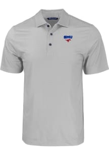 Cutter and Buck SMU Mustangs Mens Grey Pike Eco Geo Print Big and Tall Polos Shirt