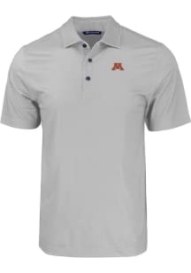 Cutter and Buck Minnesota Golden Gophers Mens Grey Pike Eco Geo Print Big and Tall Polos Shirt
