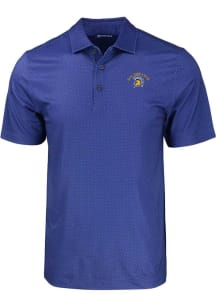 Cutter and Buck San Jose State Spartans Mens Blue Pike Eco Geo Print Big and Tall Polos Shirt