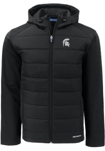 Cutter and Buck Michigan State Spartans Mens Black Evoke Hood Big and Tall Lined Jacket