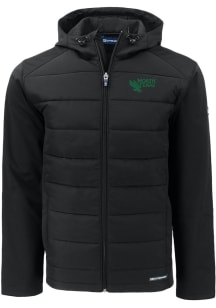 Cutter and Buck North Texas Mean Green Mens Black Evoke Hood Big and Tall Lined Jacket
