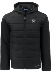 Cutter and Buck San Jose State Spartans Mens Black Evoke Hood Big and Tall Lined Jacket
