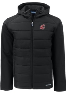 Cutter and Buck Washington State Cougars Mens Black Evoke Hood Big and Tall Lined Jacket