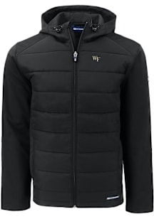 Cutter and Buck Wake Forest Demon Deacons Mens Black Evoke Hood Big and Tall Lined Jacket