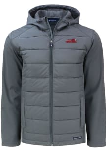 Cutter and Buck Jacksonville State Gamecocks Mens Grey Evoke Hood Big and Tall Lined Jacket