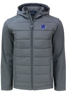 Cutter and Buck Memphis Tigers Mens Grey Evoke Hood Big and Tall Lined Jacket
