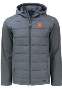 Cutter and Buck Syracuse Orange Mens Grey Evoke Hood Big and Tall Lined Jacket