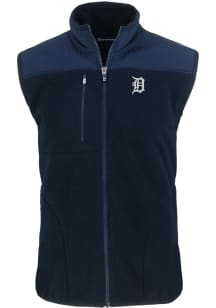 Cutter and Buck Detroit Tigers Big and Tall Navy Blue Cascade Sherpa Mens Vest