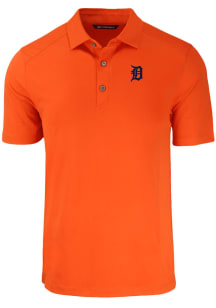 Cutter and Buck Detroit Tigers Mens Orange Forge Short Sleeve Polo