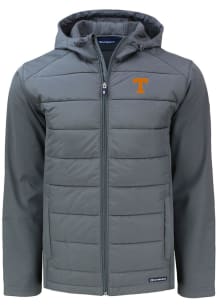 Cutter and Buck Tennessee Volunteers Mens Grey Evoke Hood Big and Tall Lined Jacket