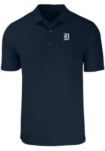 Cutter and Buck Detroit Tigers Mens Navy Blue Forge Short Sleeve Polo