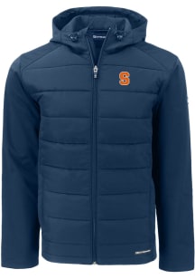 Cutter and Buck Syracuse Orange Mens Navy Blue Evoke Hood Big and Tall Lined Jacket