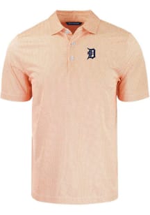 Cutter and Buck Detroit Tigers Mens White Pike Symmetry Short Sleeve Polo