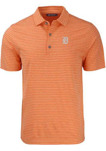 Cutter and Buck Detroit Tigers Mens Orange Forge Heather Stripe Short Sleeve Polo