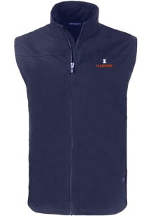 Cutter and Buck Illinois Fighting Illini Big and Tall Navy Blue Charter Mens Vest