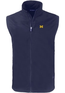 Cutter and Buck Michigan Wolverines Big and Tall Navy Blue Charter Mens Vest