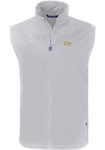 Cutter and Buck GA Tech Yellow Jackets Big and Tall Grey Charter Mens Vest