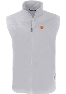 Cutter and Buck Clemson Tigers Big and Tall Grey Charter Mens Vest