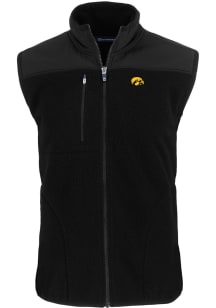 Cutter and Buck Iowa Hawkeyes Mens Black Cascade Sherpa Big and Tall Vest