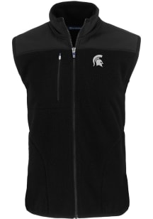 Cutter and Buck Michigan State Spartans Mens Black Cascade Sherpa Big and Tall Vest