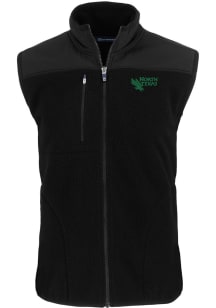 Cutter and Buck North Texas Mean Green Mens Black Cascade Sherpa Big and Tall Vest