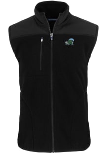 Cutter and Buck Tulane Green Wave Mens Black Cascade Sherpa Big and Tall Vest