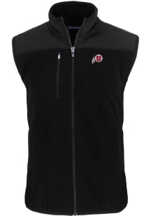 Cutter and Buck Utah Utes Mens Black Cascade Sherpa Big and Tall Vest
