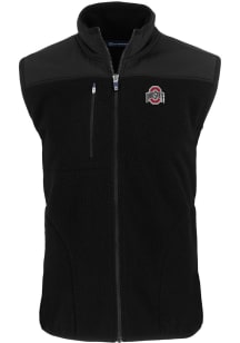 Cutter and Buck Ohio State Buckeyes Big and Tall Black Cascade Sherpa Mens Vest