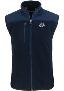 Cutter and Buck Fresno State Bulldogs Mens Navy Blue Cascade Sherpa Big and Tall Vest