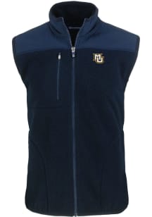 Cutter and Buck Marquette Golden Eagles Mens Navy Blue Cascade Sherpa Big and Tall Vest