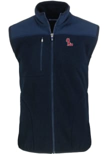 Cutter and Buck Ole Miss Rebels Mens Navy Blue Cascade Sherpa Big and Tall Vest