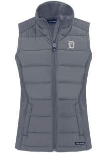 Cutter and Buck Detroit Tigers Womens Grey Evoke Vest