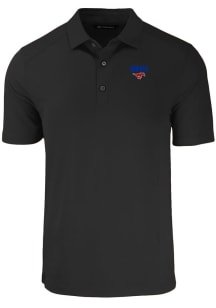 Cutter and Buck SMU Mustangs Mens Black Forge Short Sleeve Polo