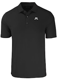 Cutter and Buck Minnesota Golden Gophers Mens Black Forge Short Sleeve Polo