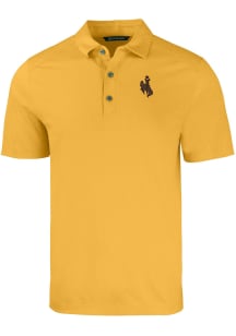 Cutter and Buck Wyoming Cowboys Mens Gold Forge Short Sleeve Polo