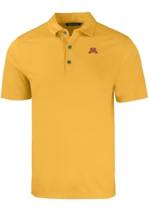 Mens Minnesota Golden Gophers Gold Cutter and Buck Forge Short Sleeve Polo Shirt