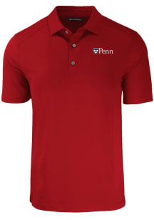 Cutter and Buck Pennsylvania Quakers Mens Red Forge Short Sleeve Polo