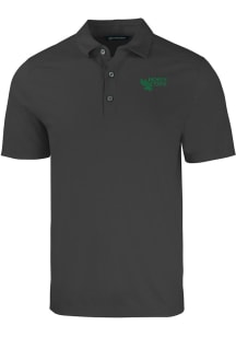 Cutter and Buck North Texas Mean Green Mens Black Forge Short Sleeve Polo