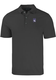 Cutter and Buck Northwestern Wildcats Mens Black Forge Short Sleeve Polo