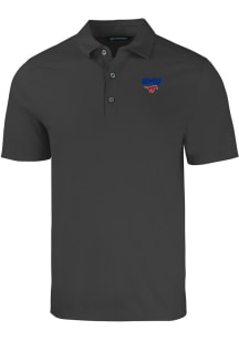 Cutter and Buck SMU Mustangs Mens Black Forge Short Sleeve Polo