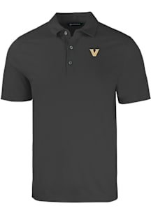 Cutter and Buck Vanderbilt Commodores Mens Black Forge Short Sleeve Polo