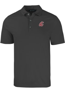 Cutter and Buck Washington State Cougars Mens Black Forge Short Sleeve Polo