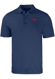 Cutter and Buck Dayton Flyers Mens Navy Blue Forge Short Sleeve Polo