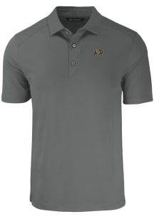 Cutter and Buck Colorado Buffaloes Mens Grey Forge Short Sleeve Polo