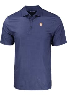 Cutter and Buck Houston Astros Mens Navy Blue Pike Eco Geo Print Short Sleeve Polo