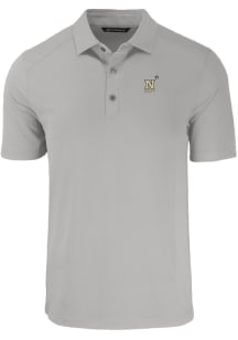 Cutter and Buck Navy Midshipmen Mens Grey Forge Short Sleeve Polo