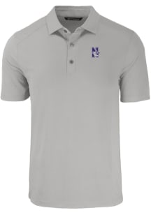 Cutter and Buck Northwestern Wildcats Mens Grey Forge Short Sleeve Polo