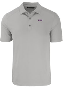 Cutter and Buck NYU Violets Mens Grey Forge Short Sleeve Polo