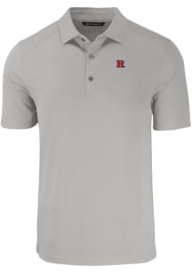 Mens Rutgers Scarlet Knights Grey Cutter and Buck Forge Recycled Short Sleeve Polo Shirt