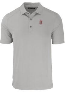 Cutter and Buck Stanford Cardinal Mens Grey Forge Short Sleeve Polo